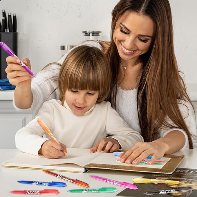 12 Colors Erasable Gel Pens, Fine Point(0.7), Make Mistakes Disappear, Premium Comfort Grip for Drawing Writing Planner School Supplies Christmas Gifts