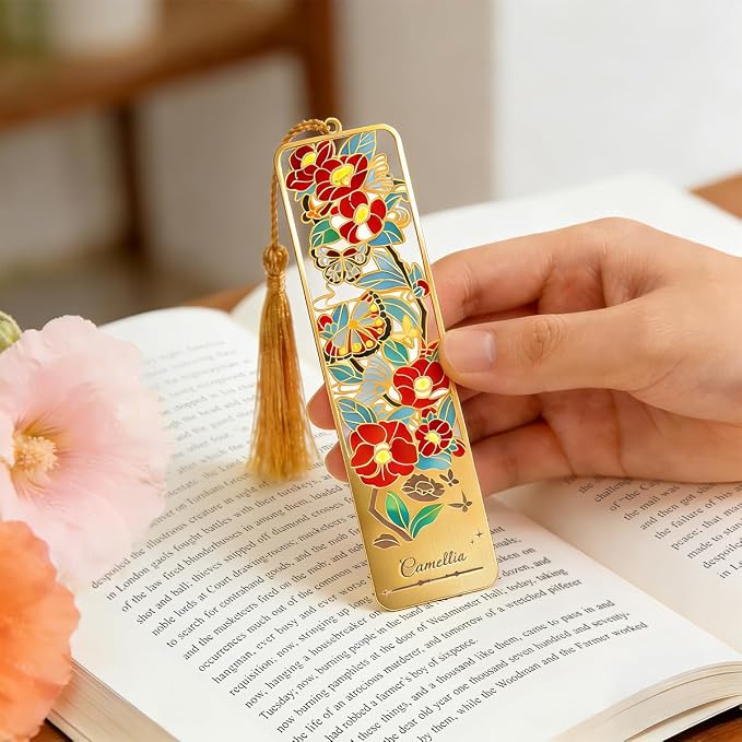 3pcs Metal Flower Bookmarks with Tassel, Goden Hollow Butterfly Theme Book Marks for Reading Women, Cute Book Markers for Book Lovers Writers Readers Teens Women Teachers Students (Style B)
