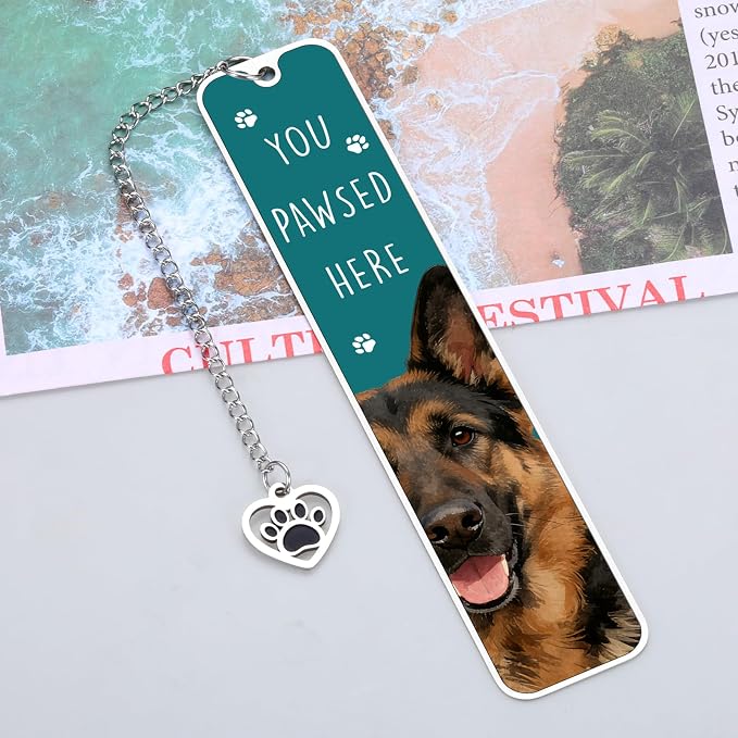 German Shepherd Gifts for Women Men, Gift for German Shepherd Lovers Owners, Dog Dad Gifts for Men, Bookmark Gift for Dog Lovers Kids Adults, Reading Accessories for Book Lover Bookworm Bookish Nerd