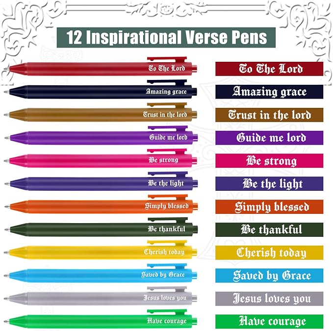 WSICSE 144 Pcs Christian Bible Gifts Set Bulk, Religious Scripture Notebooks Verses Bookmarks Bible Quote Pens Organza Bags for Inspirational Bible Gifts for Office School