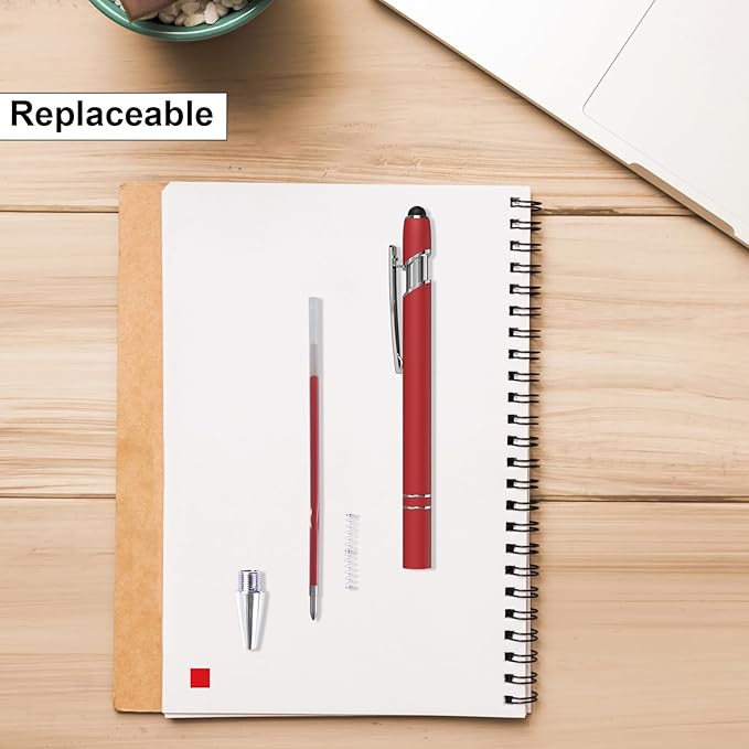Actsun Red Gel Ink Pens, 12 Pcs, Fine Point, Smooth Writing, with Stylus Tips, 0.7 Mm, Office Desk Accessories, Motivational