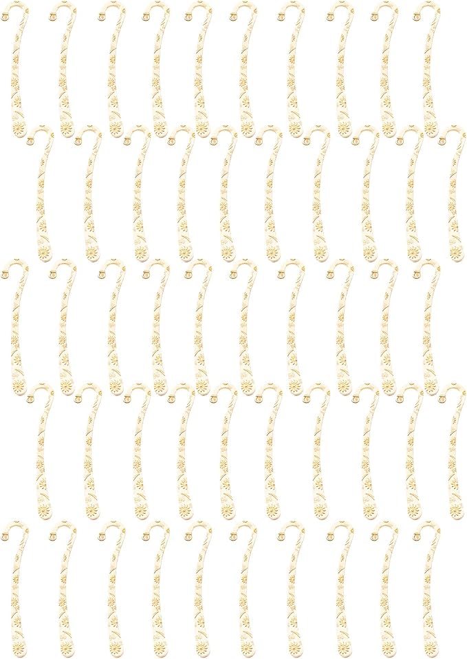 50Pcs Vintage Engraved Hook Bookmarks Metal Hook Bookmarks Reading Accessories for Book Lover Reader Teacher Student