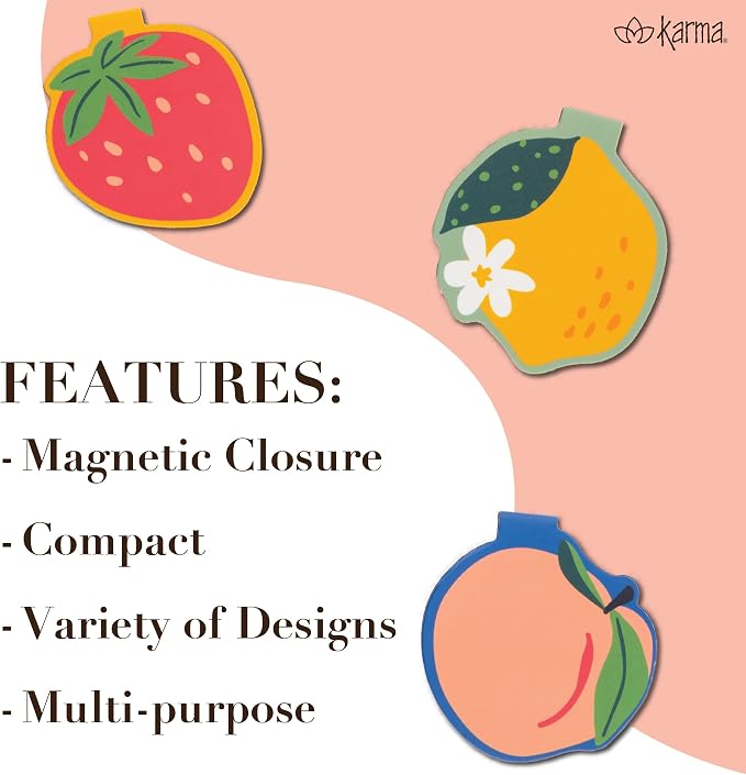 Karma, Magnetic Bookmarks Set of 3, Cute Bookmarks for Women, Page Markers for Students Teachers Reading, Teapots