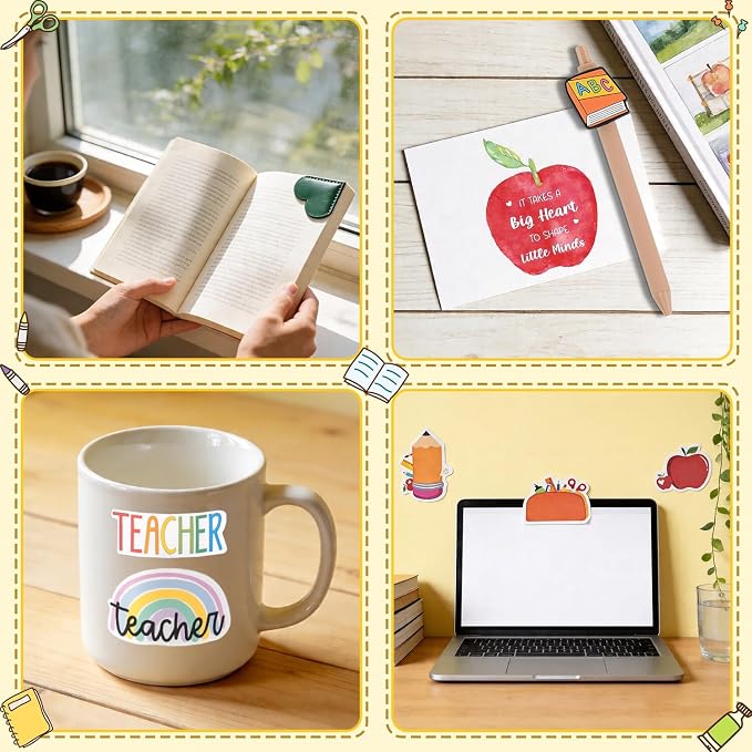 30Pcs Teacher Appreciation Gifts In Bulk With Makeup Bag Pen 50Pcs Stickers Sticky Notes Greeting Card Teacher Appreciation Gifts, Best End Of Year Teachers Gift For Women, Thank You Teachers Supplies