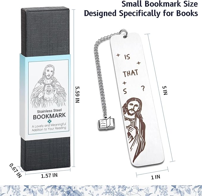 Funny Bookmarks for Women, Stainless Book Mark with Gift Box, Christian Book Marker Gift for Book Lovers, Friends, Reading Women, Men, Funny Easter Gifts, Birthday Christmas Gift