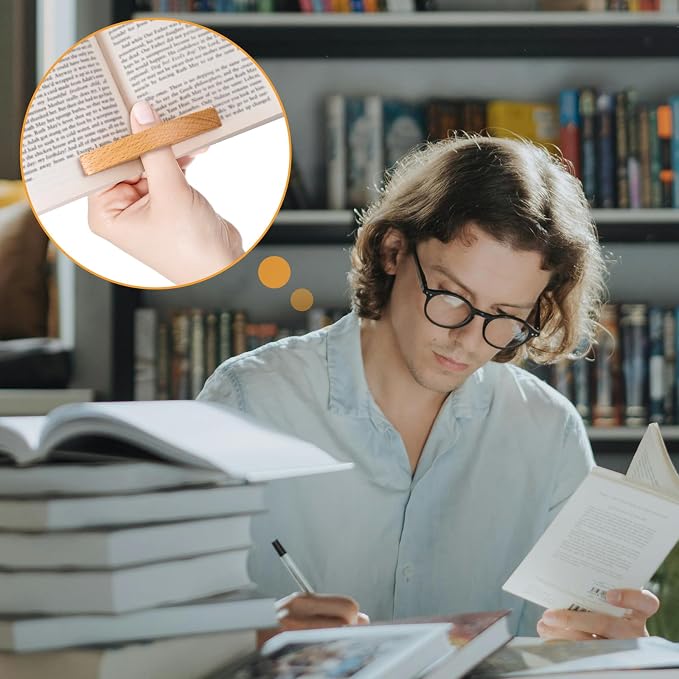 2Pcs Book Page Holder Thumb Book Page Holder for Reading with One Hand Book Thumb Page Holder Reading Accessories for Book Lovers Thumb Bookmark (Yellow)