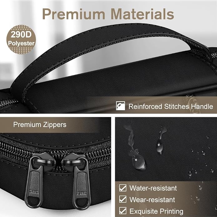 FINPAC Bible Cover Small Size Church Study Book Carrying Bag, Bible Protective Case with Handle Zippered Pocket for Men Women