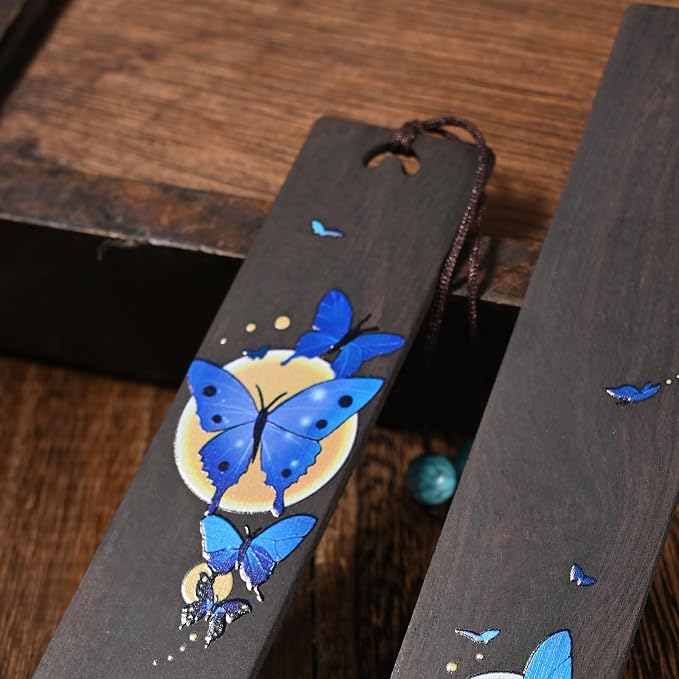 ZQZYMXQ 2Pcs Butterfly Bookmark Aesthetic, Book Marks for Reading Women, Butterfly Gifts for Women (Blue Butterfly)