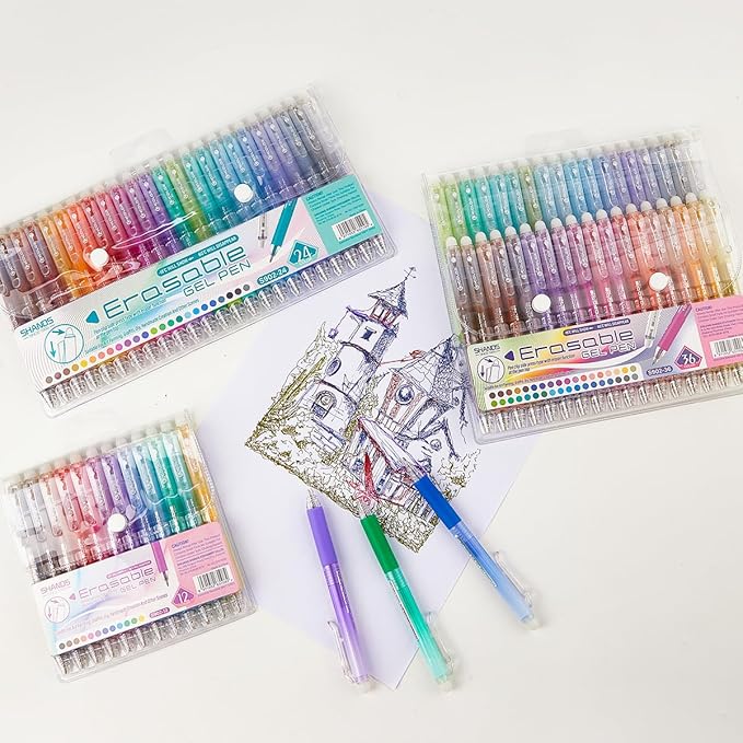 Retractable Erasable Gel Pens Clicker,Fine Point 0.7mm Smooth Writing Pens,Cute Pens For Writing Journaling Taking Notes School Office Home. (36 Colors)