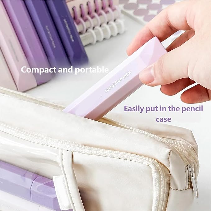 White Out Correction Tape, White Out Tapes, Correction Tapes with Lid, Tape RollerInstant CorrectionTapes, Cute CorrectionRollers Aesthetic Stationery for Students Stationery Supplies