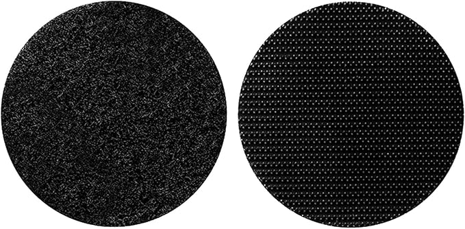 6PCS Adhesive Tape, Strong Adhesive Backing Non Slip Cushion Pads, Round, Reusable, No Trace Hook and Loop Tape for Sheet, Carpet, Seating, Cushions (Black)