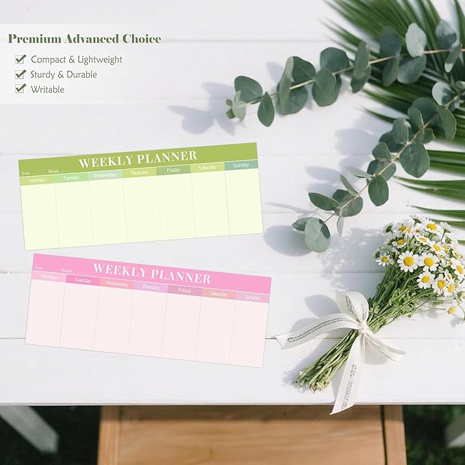 120 Sheets Weekly Planner Notepad Weekly Calendar Pad 3.8x10 Inch-Colorful Weekly to Do List Notepad Desk Schedule for Student Planner