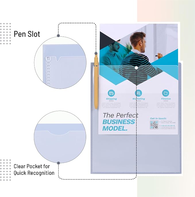 Mr. Pen- Plastic Folders with Front Pocket, 5 pcs, Assorted Colors, 2 Pocket Folder