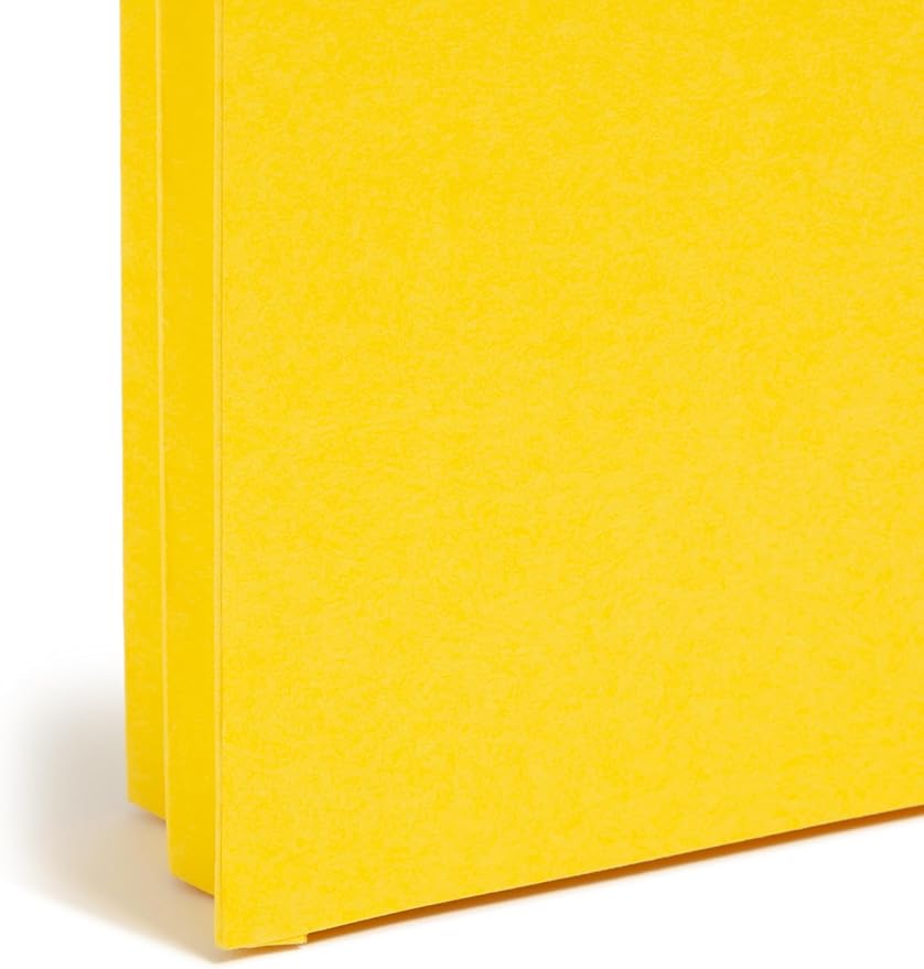 Smead File Pocket, Straight-Cut Tab, 1-3/4" Expansion, Letter Size, Yellow, 25 per Box (73223)