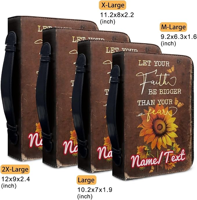Bible Covers for Women Waterproof Bible Protector PU Leather Organizer Bag - Large Size Customizable