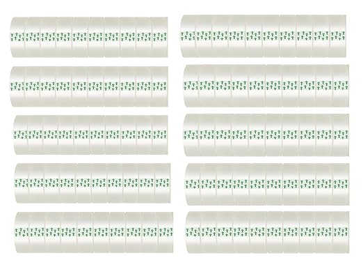 YGM Clear Packing Tape Refills The Office Supplies Fashion Classroom Must Haves School Supplies Packing Tape Dispenser Desk Accessories & workspace Organizers Shipping Tape School Trans Tape (100)