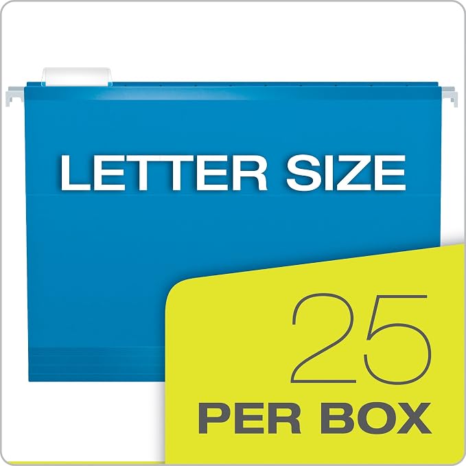 Pendaflex 04152X2 BLU Extra Capacity Reinforced Hanging Folders,Blue (Pack of 4)