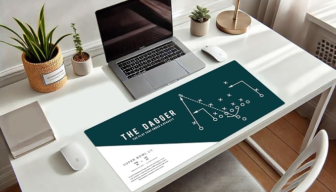 Large Philadelphia Desk Mat for Desktop – XL Desk Pad Mat with Smooth Surface, Green Football Theme Office Decor, Man Cave Accessory, Men Gifts & Game Day Gift The Dagger Bird Gang Philly Philly