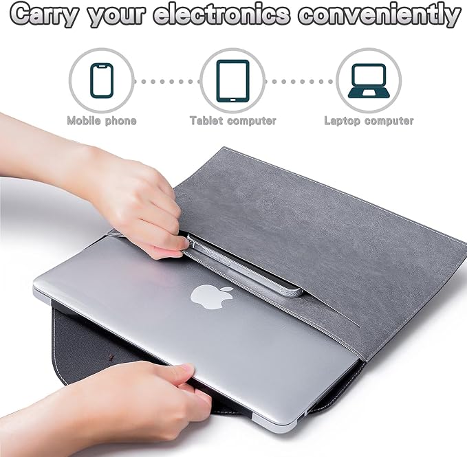 Men File Folder Organizer for Students, Mens Leather Padfolio for Office, Office A4 File Organizer Holder, Waterproof Portfolio Envelope Folder Case with Pen Holder, Mens Work Gift Colleagues - Grey
