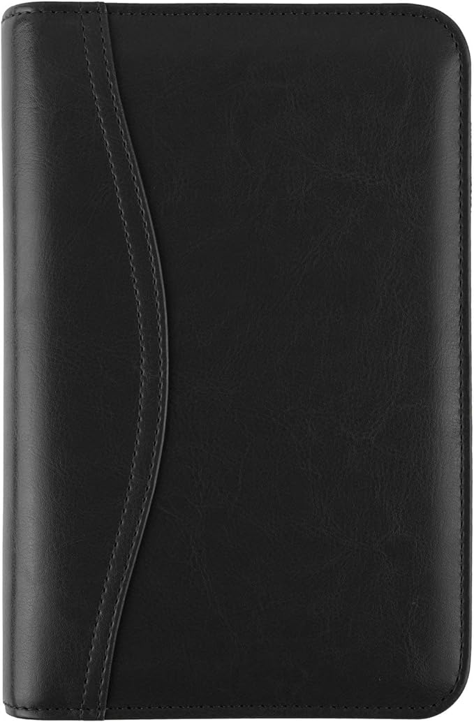 AT-A-Glance Faux Leather Undated Starter Set, 6-Ring, 3-3/4" x 6-3/4, Portable Size, Black (033-0240-05)