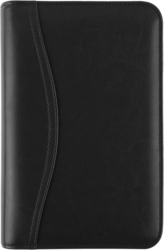 AT-A-Glance Faux Leather Undated Starter Set, 6-Ring, 3-3/4" x 6-3/4, Portable Size, Black (033-0240-05)