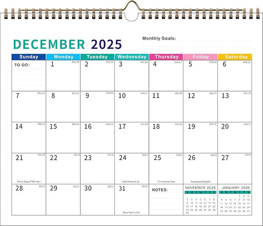 2026 Paper Wall Calendar, Jul 2025 to Dec 2026 18 Months Calendar 2025-2026 Calendar with Planner, 2026 Calendar for Office, Family and School，14.5" x 11"