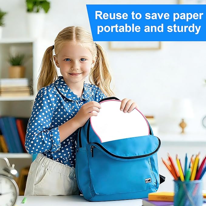 6 Pack Dry Erase Answer Paddles 10''x 8'' - Double Sided Handheld Mini Whiteboards with 6 Colorful Erasers Voting Auction Boards Small Writing Board for Office Classroom Teacher Supplies(Round)