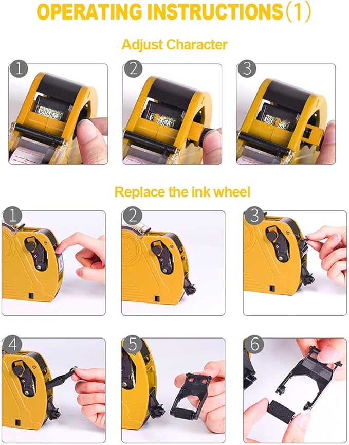 MX5500 EOS Yellow 8 Digits Pricing Gun Kit with 7,000 Labels & Spare Ink