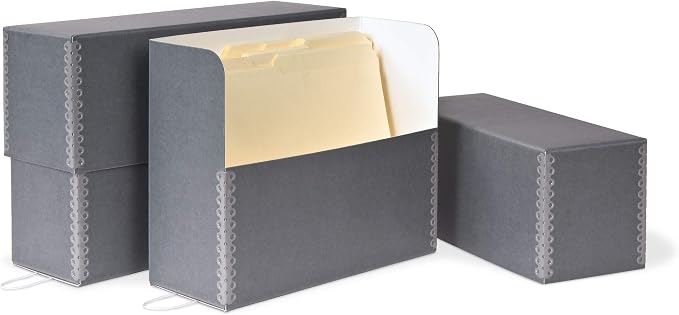 Gaylord Archival Blue/Grey Legal Size Document Storage Box with Separate Lid - 5W x 15 1/4L x 10 1/4" H