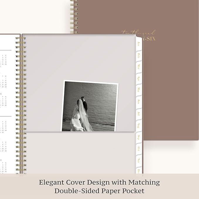 Blue Sky Life - Note it® Planning Calendar + Notes, Weekly/Monthly Layout, Safety Wirebound (Solid Latte- 2026, 8.5" x 11")