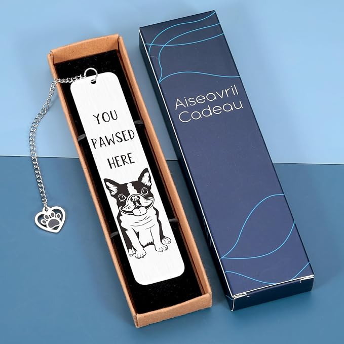Dog Mom Gifts for Women, Boston Terrier Gifts, Vet Tech Veterinary, Dog Lovers for Women, Book Club Themed for Readers Book Lovers Men, Bookish Dad Christmas