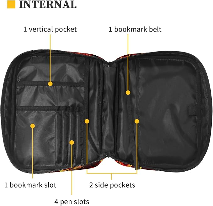 Coldinair Firing Soccer Print Bible Cover for Boys Kids Bible Case Carrying Book Case Church Bag with Handle and Zippered Pockets,Lightweight and Durable