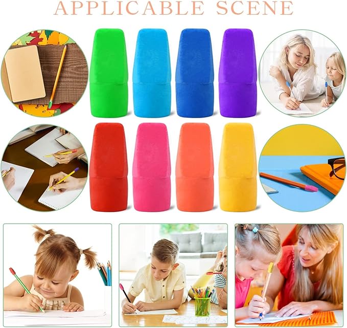 PRALB 400pcs Pencil Top Eraser Bulk Caps for Pencils,Chisel Shape Erasers Toppers for Party Favors Games Prizes, Pencil Top Erasers Cap for Home School Classroom Office