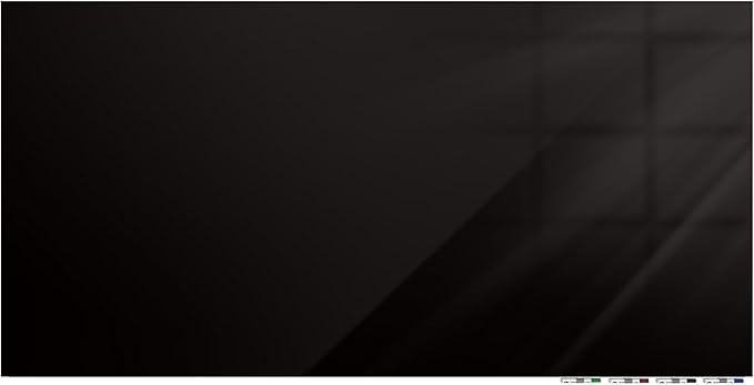 Aria 2'H x 3'W Magnetic Low Profile 1/4" Glass Whiteboard Horizontal - Black - 4 Rare Earth Magnets, 4 Markers and Eraser