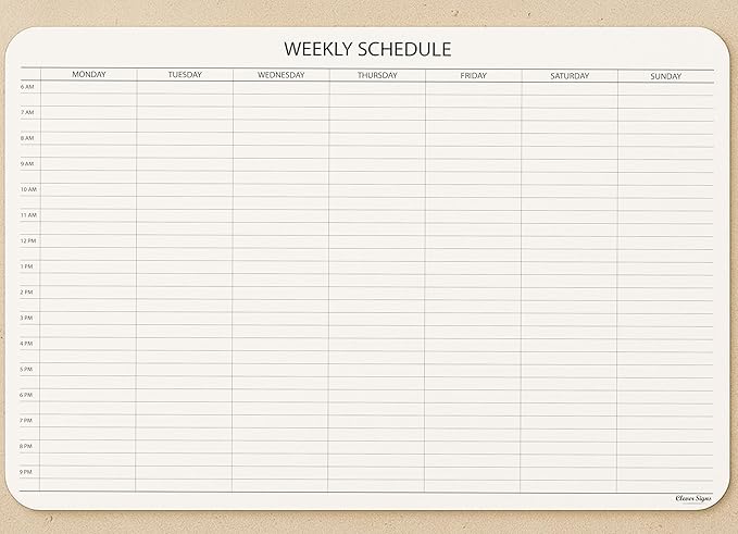 Schedule Pad, Tear Off Undated Weekly Planner Notepad, A4 Size (8,3" X 11,7"), Premium Thick Paper with Cardboard Back Support, Weekly Desk Planner by CLEVER SIGNS