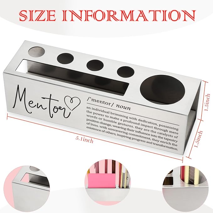 YODOCAMP Inspirational Mentor Gifts Pen and Pencil Holder for Desk, Appreciation Gift for Mentors and Leaders, Motivational Desk Organizer for Teacher Recognition TZC81