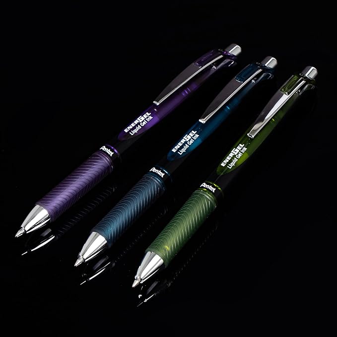 Pentel EnerGel RTX Dark Matter Liquid Gel Pen, (0.7mm), Assorted Dark Ink Colors, Pack of 6 (BL77DMPF6M)