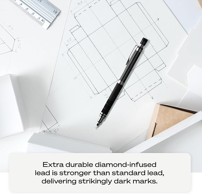 UNI uniball Kuru Toga Elite Mechanical Pencil Starter Kit,0.5mm,HB #2,Gun Metal Barrel,(Pack of 2)