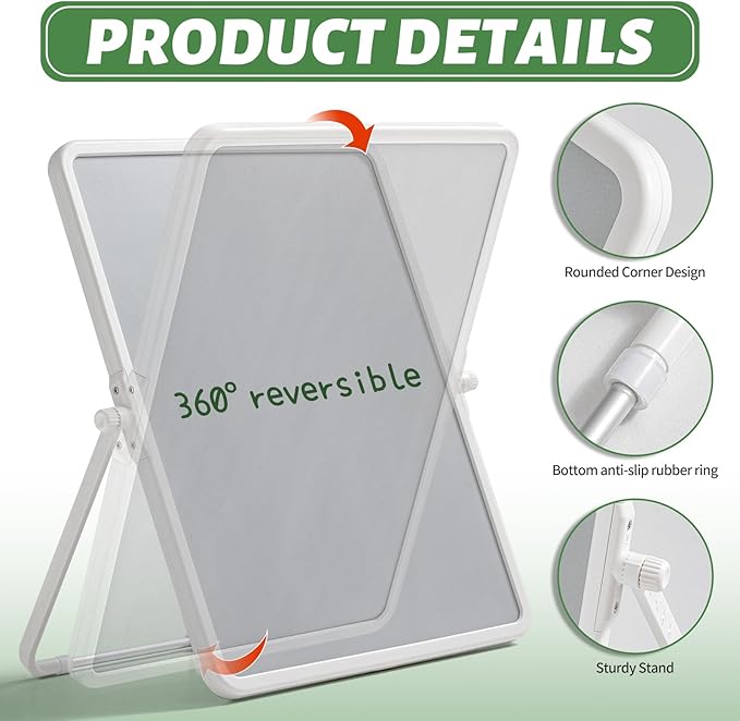 UNCLE BOARD 20 Inch x 13 Inch Dry Erase Board,Desktop & Wall Mount Whiteboard with Magnetic Nano Surface, for Office Home School Drawing Teaching.