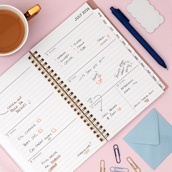 Blue Sky 2026-2027 Weekly and Monthly Academic Year Planner Calendar, July 2026 - June 2027, 5" x 8", Flexible Cover With Zip Pouch, Wirebound, Storage Pocket, Enough to Believe