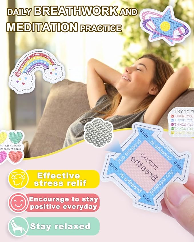 UCEC 120Pcs Calm Strips for Anxiety Sensory Stickers, Diamonds Textured Sensory Strips 12 Patterns Tactile Fidget Tool for Teens & Adults