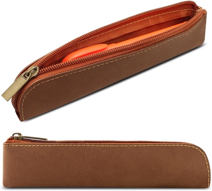 1 Piece Pen Holder Pouch Stationery Bag Portable Organizer Compact Premium Faux Leather Storage for Business Person