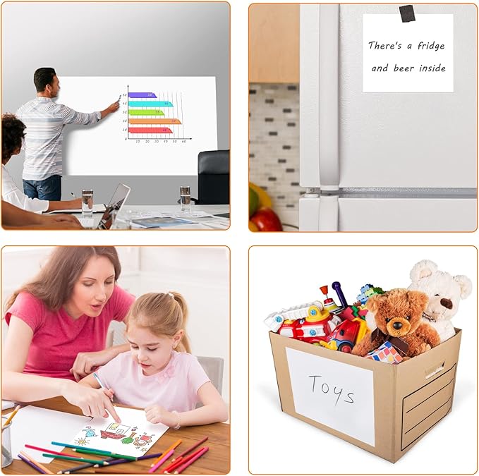 Nortix Dry Erase Wallpaper, Whiteboard Paper for Wall, White Board Sticker Roll for Wall, Dry Erase Contact Paper Stain-Proof Wall Decal, Perfect Replacement for White Board (4x8ft)
