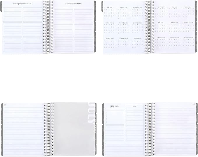 Erin Condren 18-Month Spiral Life Planner (Jul 2025 - Dec 2026), 7”x9” Weekly and Monthly Planner, 80 Lb. Text Weight Paper, Layers Colorful Covers, Minimal Theme, Vertical Layout, Platinum Coil