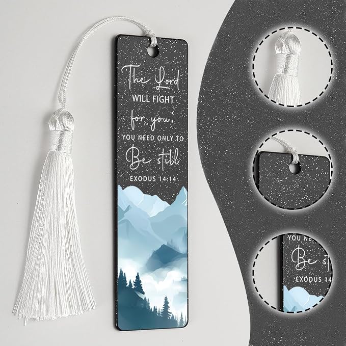 Christian Comfort Bookmark, Reassuring Gift for Believers, Peaceful Present for Spiritual Readers, Believer Comfort Gift, Unique Mountain Mist & Scripture Design Bookmark, WCB36