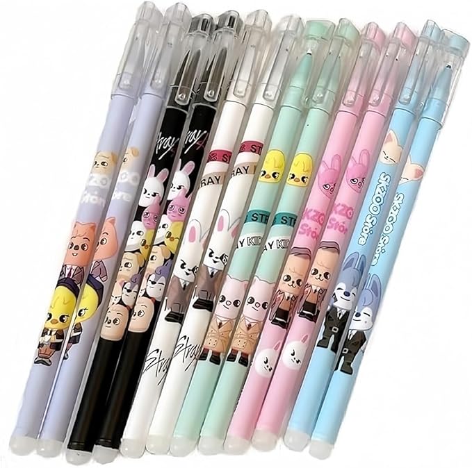 Baosai 12 Pcs Ballpoint Pen Gel Pens Stray Fans Office Supplies Series