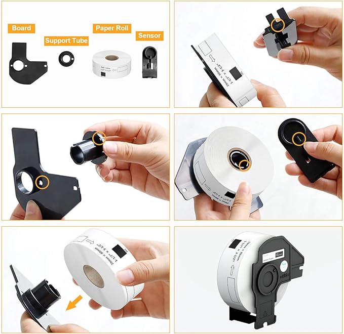 (12 Rolls + 1 Frame, 4800 Labels) Labelebal Compatible 1-1/7" x 3-1/2"(29mm x 89mm) Direct Thermal Labels Replacement for DK-1201 Shipping Mailing Postage Address Compatible for Brother QL Printer