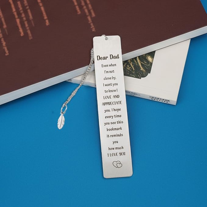Best Dad Gifts for Elderly Dad I Love You Metal Bookmark Fathers Day Gifts for Dads Bonus Step Daddy Papa Stepfather Son And Dads And Daughter Gift Sentimental Birthday Christmas Gift Book Accessories