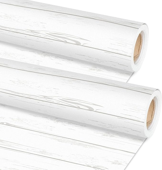 Qyeahkj 2 Rolls White Wood Grain Bulletin Board Paper Roll Outer Space Bulletin Board Background Paper Fade Resistant Classroom Decoration Poster Art Craft Home Wall Education Decoration Supplies 17.7