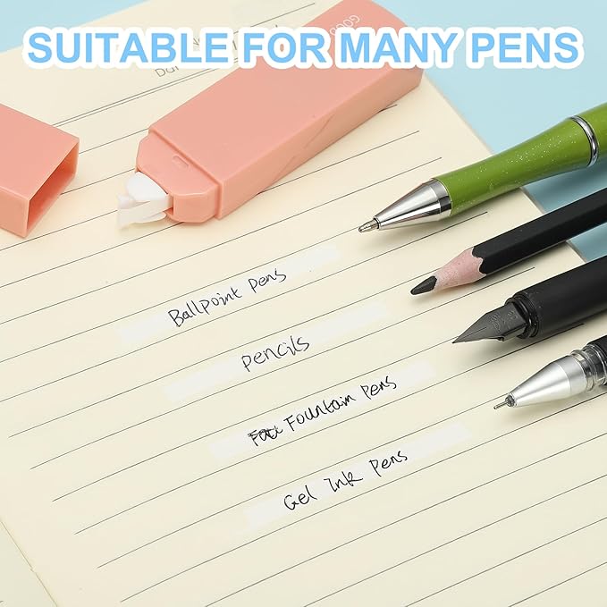 PATIKIL 6pcs 20 ft Correction Tape, Correction Tape Cute Mini Tear Resistant White Refillable Out Applicator Pen with Refills for Classroom Office Supplies Home Writing, Green